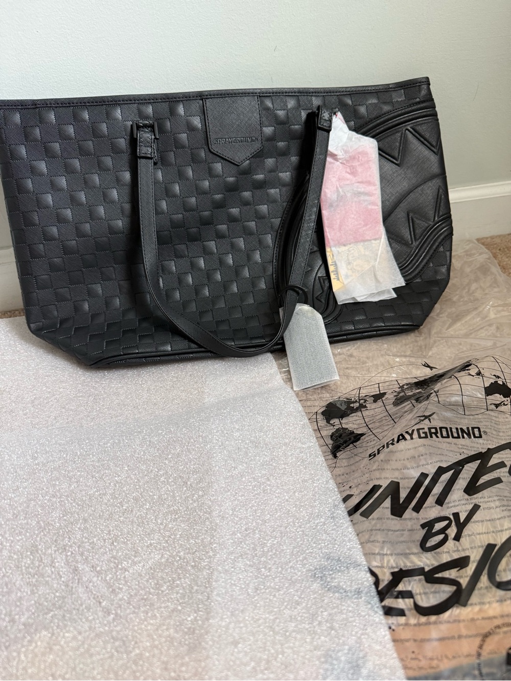 SPRAYGROUND THE GHOST MAISON TOTE BLACK ON BLACK LIMITED EDITION 🔥🔥🔥🔥 - Picture 6 of 11